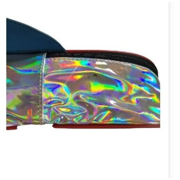 NASA Adjustable Youth Hat Baseball Cap & Iridescent Rocket Ship Vinyl Backpack - Picture 4 of 10